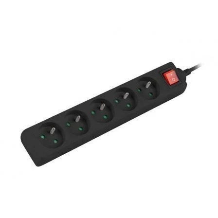 Lanberg Regleta PS1-05E-0150-BK con 5 enchufes y cable de 1,5 m